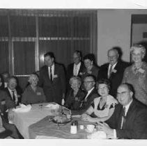 Photograph of Aubrey Neasham and group at Meeting of the Historical Societies Conference, Stockton, March 17, 1961