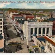 Bird's Eye view of J Street from 8th looking west, Sacramento, California