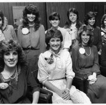 View of the ten candidates vying for the 1984 Camellia Festival Queen title