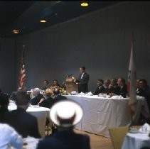 View of the festivities for the Sacramento Redevelopment Agency's groundbreaking ceremonies including speeches by local dignitaries