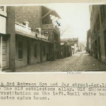 Alley with cobblestone street between 2nd and 3rd streets and I and J Streets