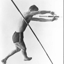 Man pole vaulting