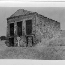 View of the plaque and structure, the Butte Store in Butte City, Jackson, Amador County, Landmark #39