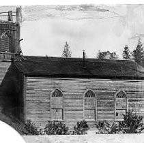 Photo postcard of Emmanuel Episcopal Church, Coloma, El Dorado County