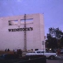 View of the construction site for Weinstock's Department Store on the K Street Mall or Downtown Plaza