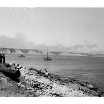 Drake's Bay. "Looking northeast from possible Drake Landing, Drakes Bay