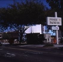 Demolition site at K and L, 12th and 13th Streets for the new Hyatt Hotel in 1984. A State of California building and a public parking lot occupied the site