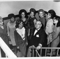 HOPEFULS - Lynn Steiner the 1965 Miss Sacramento, and Mayor Walter Christensen, pose witha group of 1966 contestants