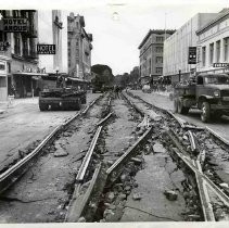 Removing street car track