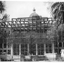 Exterior view of the California State Capitol undergoing construction of the new annex