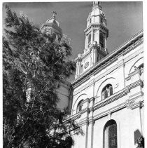 View of the Catholic Church, the Cathedral of the Blessed Sacrament at 10th and K Streets in Sacramento