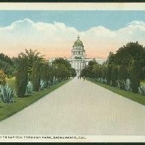 East Approach to the Capitol Through Park, Sacramento, California