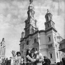 Abortion rally in front of the Cathedral of the Blessed Sacrament