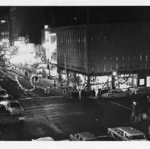 K Street at night after new street lamps were turned on