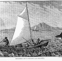 Photographs from Wild Legacy Book. Illustration, "Whaleboat with Greener's Gun Mounted,"