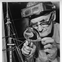 Cleave M. Hills, building a model ship