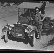 Man with two dead deer straped to a car