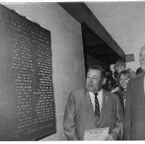 Sal Gomez and Sacramento Vice Mayor Albert Talkin at plaque dedication