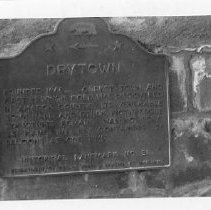 View of the plaque for the Drytown, Landmark #31 in Amador County