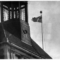 Close-up view of part of top of Elks Temple