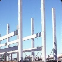 Site of the Downtown Plaza Parking Garage, Lot "G" near Macy's Department Store, 4th, 5th K and L Streets under construction. This view is looking east from the Fratt Building in Old Sacramento