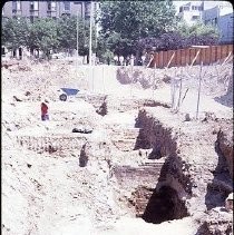 View of the Liberty House Department Store site and the archeological dig under way