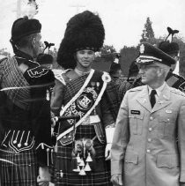 Bagpipe band inspection