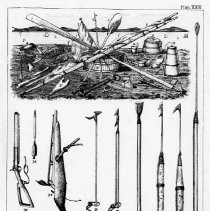 Photographs from Wild Legacy Book. Illustration, "Implements Belonging To A Whale Boat"