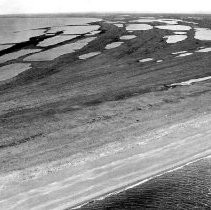 Curved gravel beach ridges at Cape Krusenstern on Alaska's Bering Sea