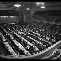 Memorial Auditorium showing a banquet in progress