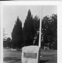 View of the monument placed by the Sacramento Pioneer Society at Coloma where James Marshall discovered gold