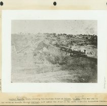 Central Pacific train crossing the American River at Folsom, California, 1860