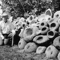 Stone Mortals and Pestels Used to Make Wall