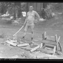 A man chopping wood