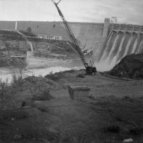 Folsom Dam during flood