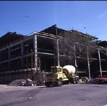 View of the construction site for Weinstock's Department Store on the K Street Mall or Downtown Plaza