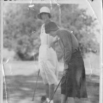 Mildred Schnetz and Norma Ford on the golf course