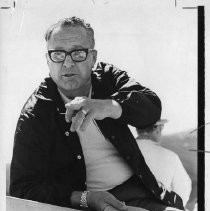 Bud Herseth, new co-owner of the S.F. Giants, sits atop the Giants' dugout in spring training