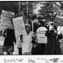 Animal rights activists demonstrate outside the downtown Sacramento Federal Building