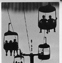 View of the "Skyway" one of the featured attractions at the California State Fair. This was the last fair held at the old fair grounds