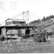 View of a gold dredge operation at Callahan in Siskiyou County