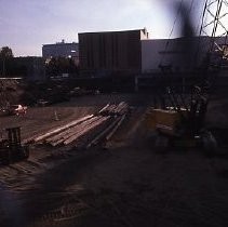 View of the construction for the Liberty House Department Store in the Downtown Plaza on K Street also known as the K Street Mall
