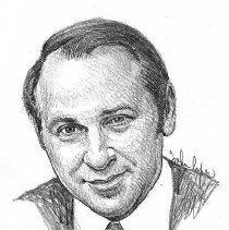 Drawing of William Safire by John Lopes