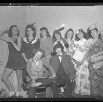 Group of teenagers dressed in costumes