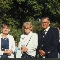 Tule Lake Linkville Cemetary Project: Three Participants Pose at Ceremony