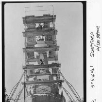 John marshall monument with scaffold