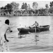 Ed DeCossio of San Francisco, a retired longshoreman, rowed from San Francisco to Sacramento for the sixteenth year