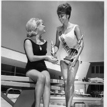 Pat Derby, on the right, Miss Sacramento participates in the "Maid of Sacramento" contest