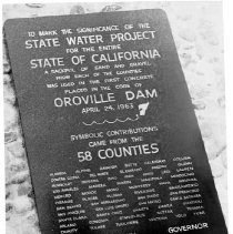 Oroville Dam monument plaque