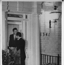 South Vietnamese VP Nguyen Cao Ky with Gov. Ronald Reagan at the door of the governor's home in Saramento
